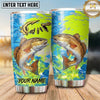 Maxcorners Fishing Tumbler Lime Yellow Abstract Camouflage Design Personalized Name Tumbler (13 Species)