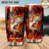 Maxcorners Fishing Tumbler Red Orange Inferno Flame Design Personalized Name Tumbler (13 Species)