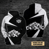 Maxcorners Customized Name Billiards Black And White 3D All Over Printed Clothes
