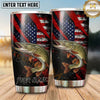 Maxcorners Fishing Tumbler Black Red Patriotic Slash Design Personalized Name Tumbler (13 Species)