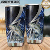 Maxcorners Fishing Tumbler Black Silver Lightning Bolt Design Personalized Name Tumbler (13 Species)