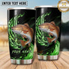 Maxcorners Fishing Tumbler Emerald Green Energy Flame Design Personalized Name Tumbler (13 Species)