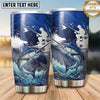 Maxcorners Fishing Tumbler Moonlit Lake Casting Scene Design Personalized Name Tumbler (13 Species)