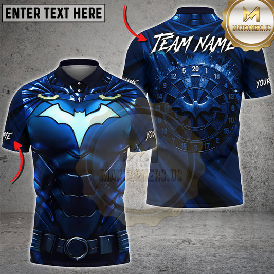 Maxcorners Darts Midnight Bat Armor Blue Splash Dartboard Multiple Options Personalized Name, Team Name 3D Shirt
