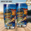 Maxcorners Fishing Tumbler Fishing and Beer Graphic Design Personalized Name Tumbler (13 Species)