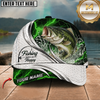 Maxcorners Fishing Green Lightning White Scale Water Splash Customized Name 3D Cap
