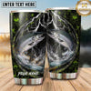 Maxcorners Fishing Tumbler Green Storm Lightning Forest Design Personalized Name Tumbler (13 Species)