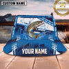 Maxcorners Fishing Blue Tech Geometric Water Splash Personalized 3D Bucket Hat (13 Fish Species)