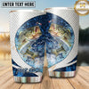 Maxcorners Fishing Tumbler White Blue Circular Water Ring Design Personalized Name Tumbler (13 Species)