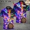 Maxcorners Darts Rainbow Cosmic Bunny Dartboard Customized Name, Team Name 3D Shirts