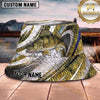 Maxcorners Fishing Metallic Green Fish Scale Abstract Sport Personalized 3D Bucket Hat (13 Fish Species)