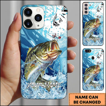 Maxcorners Ocean Wave Scale Pattern Personalized Name Phone Case (13 Fish Species)