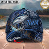 Maxcorners Fishing Water Splash Dark Scale Personalized Name 3D Cap (12 Fish Species)