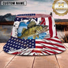 Maxcorners Fishing Red Black Vortex Fishing Design with Bold Splash Personalized Name 3D Bucket Hat (13 Fish Species)