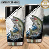 Maxcorners Fishing Tumbler Black White Lightning Crack Design Personalized Name Tumbler (13 Species)