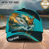 Maxcorners Fishing Deer Lake Outdoor Personalized Name 3D Cap (12 Fish Species)