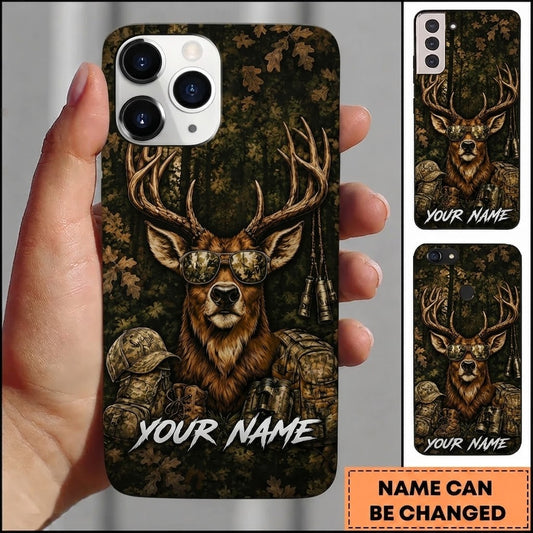 Maxcorners Hunting Deer Sunglasses Camo Gear Customized Name Phone Case