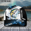 Maxcorners Fishing Blue Flame Sport Pattern Personalized Name 3D Cap (11 Breeds)