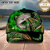 Maxcorners Fishing Green Flame Tribal Personalized Name 3D Shirt (13 Fish Species)