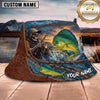 Maxcorners Fishing Lightning Storm Fishing Scene with Dramatic Effect Personalized Name 3D Bucket Hat (13 Fish Species)