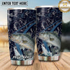 Maxcorners Fishing Tumbler Navy Camouflage Angler Design Personalized Name Tumbler (13 Species)