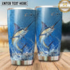 Maxcorners Fishing Tumbler Bright Blue Water Ripple Design Personalized Name Tumbler (13 Species)