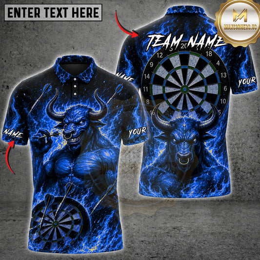 Maxcorners Darts Demon Bull Skull Dartboard Multiple Options Personalized Name, Team Name 3D Shirt
