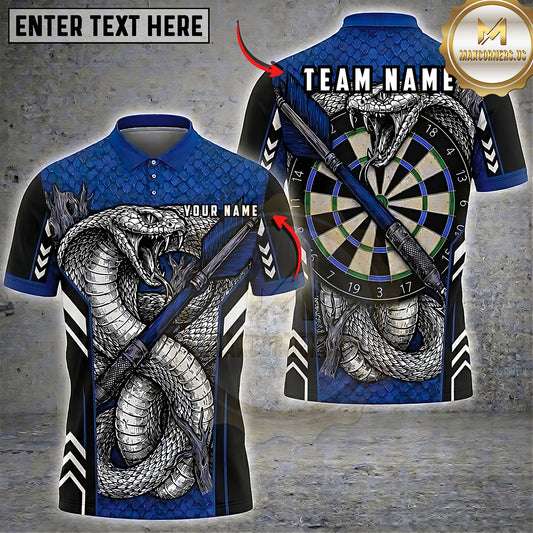 Maxcorners Darts Cobra Snake Crossed Arrows Multiple Options Personalized Name, Team Name 3D Shirt
