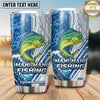Maxcorners Fishing Tumbler Light Blue Tech Circuit Design Personalized Name Tumbler (13 Species)