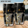 Maxcorners Fishing Tumbler Black Gold Heartbeat Angler Design Personalized Name Tumbler (13 Species)