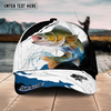 Maxcorners Fishing Black White Water Flow Pattern Sport Pattern Personalized Name 3D Cap (11 Breeds)