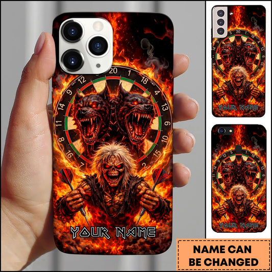 Maxcorners Hellfire Skull Cerberus Dartboard Inferno Style Multicolor Options Personalized Name 3D Phonecase