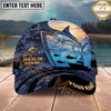 Maxcorners Fishing  Sunset Ocean Camouflage Multi Options Personalized Name 3D Classic Cap (11 Fish Species)