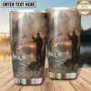 Maxcorners Fishing Tumbler Sepia Wilderness Angler Scene Design Personalized Name Tumbler (13 Species)