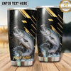 Maxcorners Fishing Tumbler Black Gold Speed Line Design Personalized Name Tumbler (13 Species)