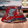 Maxcorners Fishing Green Camo Fishing Adventure with Bold Splash Personalized Name 3D Bucket Hat (13 Fish Species)