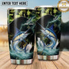 Maxcorners Fishing Tumbler Green Camouflage Moonlight Design Personalized Name Tumbler (13 Species)