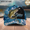 Maxcorners Fishing Blue Ocean Foam Happy Quote Personalized Name 3D Cap (12 Fish Species)