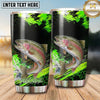 Maxcorners Fishing Tumbler Neon Green Paint Burst Design Personalized Name Tumbler (13 Species)
