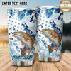 Maxcorners Fishing Tumbler Blue Camo Star Pattern Design Personalized Name Tumbler (13 Species)
