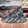 Maxcorners Fishing American Flag Blue Camo Lace-Up Personalized 3D Bucket Hat (13 Fish Species)