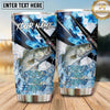 Maxcorners Fishing Tumbler Blue Camouflage Lightning Design Personalized Name Tumbler (13 Species)