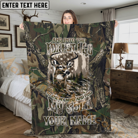 Maxcorners Into The Forest Deer Realtree Camo Personalized 3D Blanket