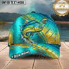 Maxcorners Fishing Olive Scale Arc Hook Logo Personalized Name 3D Cap (12 Fish Species)