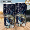 Maxcorners Fishing Tumbler Navy Camouflage Angler Design Personalized Name Tumbler (13 Species)