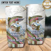 Maxcorners Fishing Tumbler White Gray Marble Hook Design Personalized Name Tumbler (13 Species)