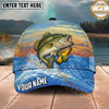 Maxcorners Fishing Sunset Ocean Wave Beer Bottle Personalized Name 3D Cap (12 Fish Species)