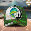 Maxcorners Fishing Green Honeycomb Hook Angler Personalized Name 3D Cap (12 Fish Species)