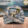 Maxcorners Fishing Gray Camo Sunset Angler Personalized Name 3D Cap (12 Fish Species)