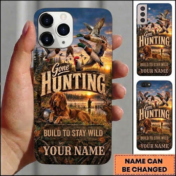 Maxcorners Hunting Duck Dog Gone Hunting Sunset Customized Name Phone Case